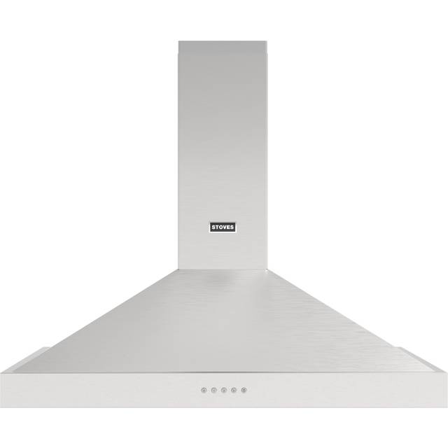 Stoves Sterling 100PYR Pyramid 100cm Chimney Cooker Hood - Black / Stainless Steel