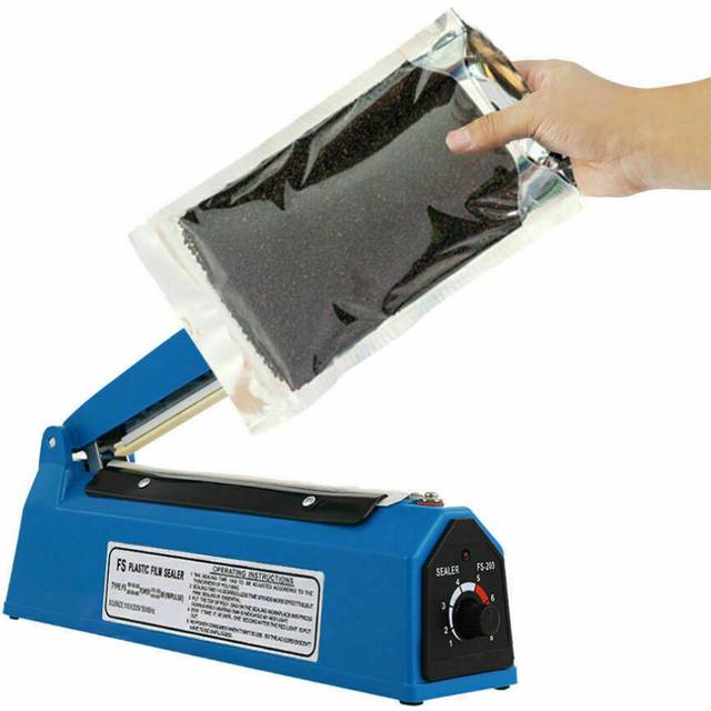 200mm Impulse Heating Sealer Food Vacuum Heat Packing Machine Portable Automatic 8-Model 220V/400W EU Hand-operat Kitchen Aid