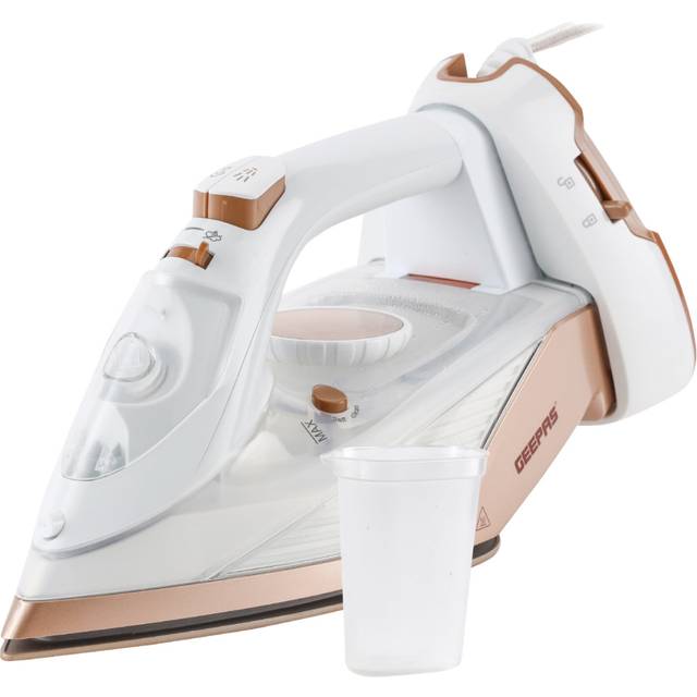 GEEPAS Steam Iron Clothes Dry & Steam Press 2200W - White (1.25kg)