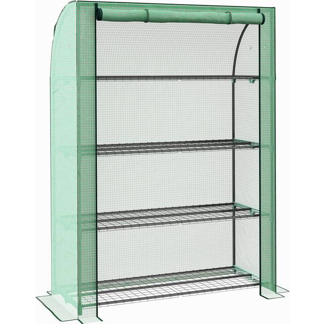 Outsunny 4 Tier Mini Greenhouse with Shelves Green
