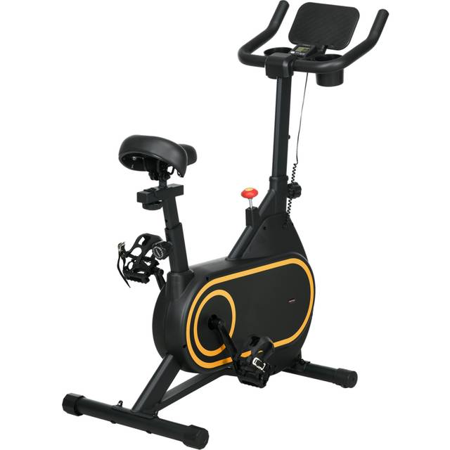 Sportnow Exercise Bike Cycling Bike With Silent Flywheel Lcd Display Bottle/Tablet Holder, Black