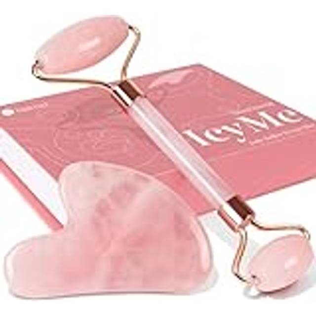 Baimei gua sha & jade roller,gua stone, guasha tool face, self care pink