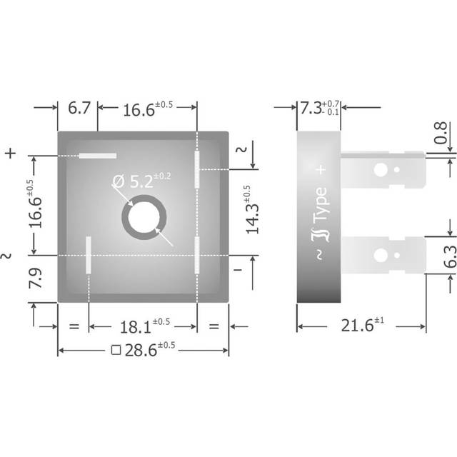 KBPC3510FP Diotec Silicon Bridge Rectifier 1000V