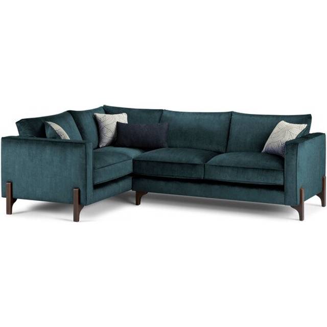 Dark Feet & Airforce Fabric Sofas - Right Hand Corner Sofa - Jude Range - Oak Furnitureland