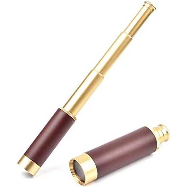 Retro Telescope Pirate Monocular Portable Pocket Monocular Optical Telescope Aluminum Alloy Copper Plated 4 Sections High List Tube Nautical Vision