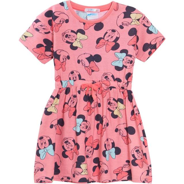 (6-7 Years) Minnie Mouse Dress Girls Sundress Disney Short Sleeved Cotton T-Shirt Dress