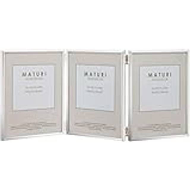 Silver Plated Triple Photo Frame - Thin Edge Portrait (20cm x 25cm)