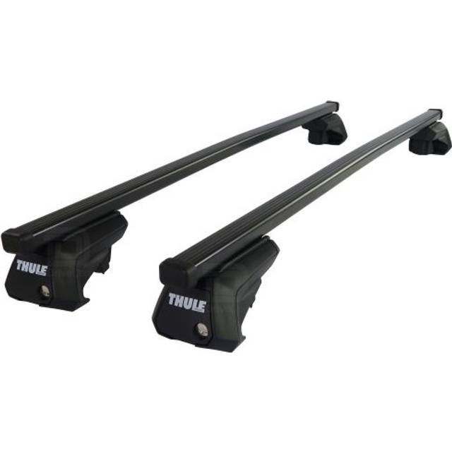 Thule Roof Bars for Volkswagen Caddy Van Mk.5 2021 - 2025 (Open Roof Rails) | SquareBar Evo Black Steel Car Roof Rack