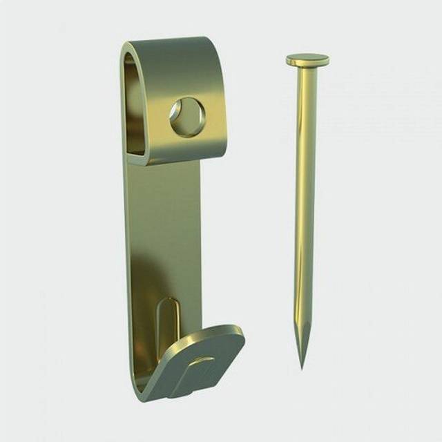 TIMco 2PHSP Picture Hook and Nails Electro Brass No.2 Single Bag of 12