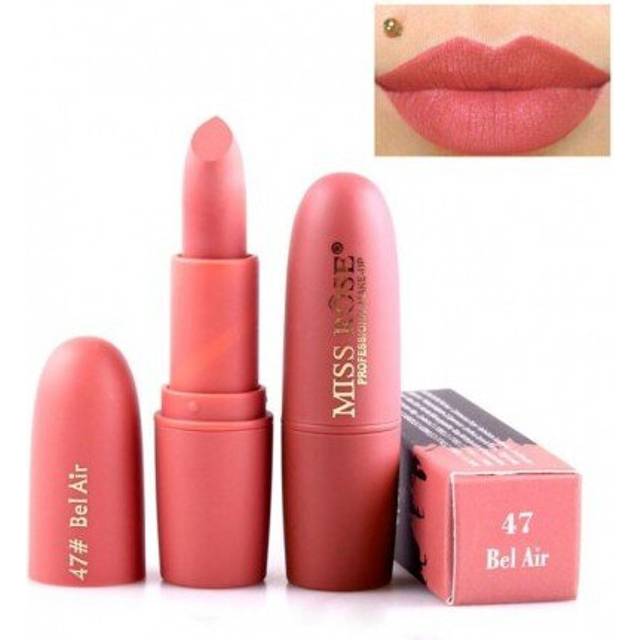 (41) Miss Rose 25 Colors Nude Matte Lipstick Beauty Velvet Waterproof Lip Stick Makeup Long Lasting Lips Tint Red Pigment Lipsticks