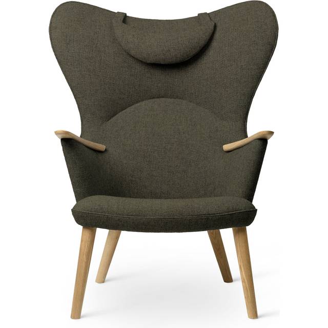 Carl Hansen - CH78 Fåtölj, Svart Ek, Tyggrupp 3 Fiord 0151 - Fåtöljer - Hans J. Wegner - Trä/Textilmaterial/Skum