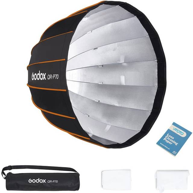 Godox QR-P70 70 cm Quick Release Parabolic Deep Softbox for Godox SL-60W VL150 VL300 UL150 SL150WII SZ150R (70CM/27.6-Inch)