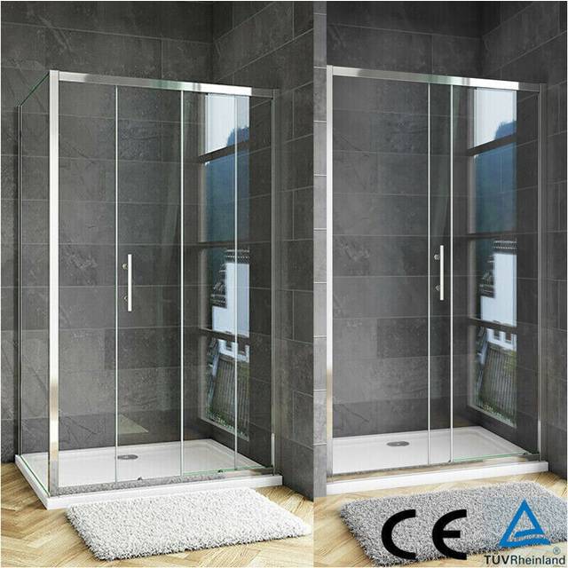 (Door Width: 1200mm; Side Panel: 800mm) Bathroom Sliding Door Shower Enclosure 6mm Glass