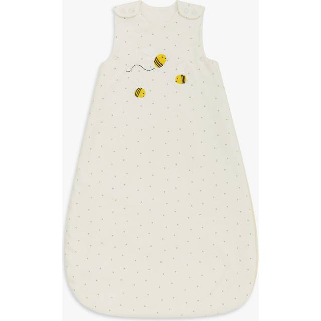 John Lewis Spotty Bee Baby Sleeping Bag, 2.5 Tog, Natural