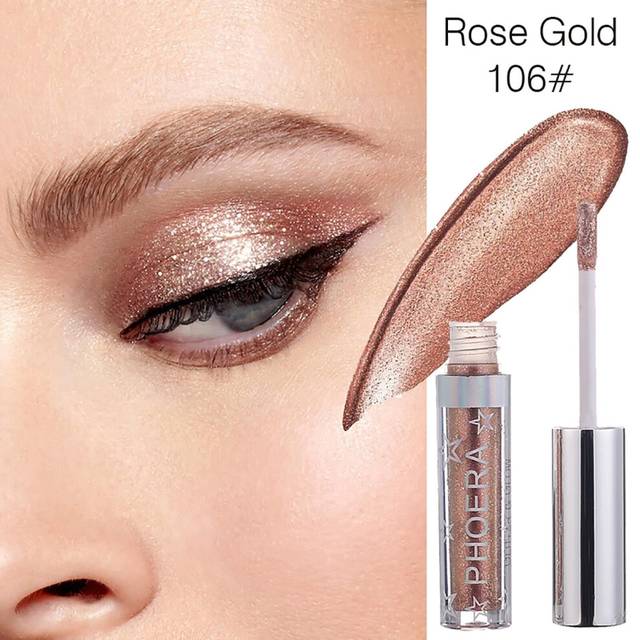 AQUAPURITY - PHOERA Eyeshadow Magnificent Metals Glitter Liquid metallic Eye Shadow UK (106 ROSE GOLD)