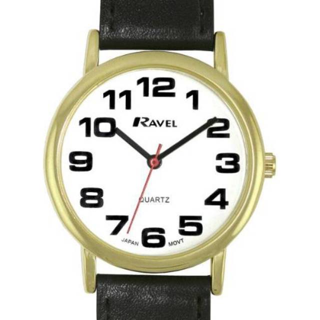 Ravel Classical Black Strap Getns Dress Watch R0105.05.1 - Gold