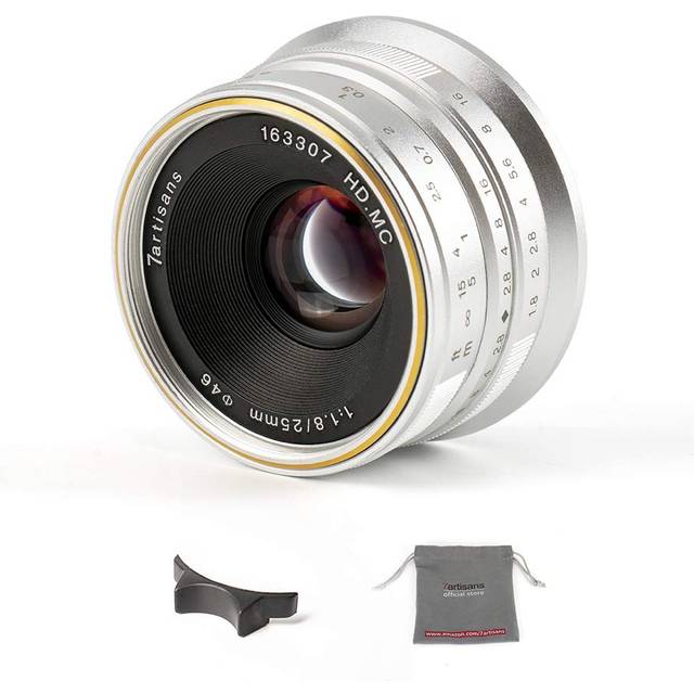 7artisans 25mm F1.8 APS-C Manual Focus Lens for Sony Emount Cameras Like A7 A7II A7R A7RII A7S A7SII A6500 A6300 A6000 A5100 A5000 EX-3 NEX-