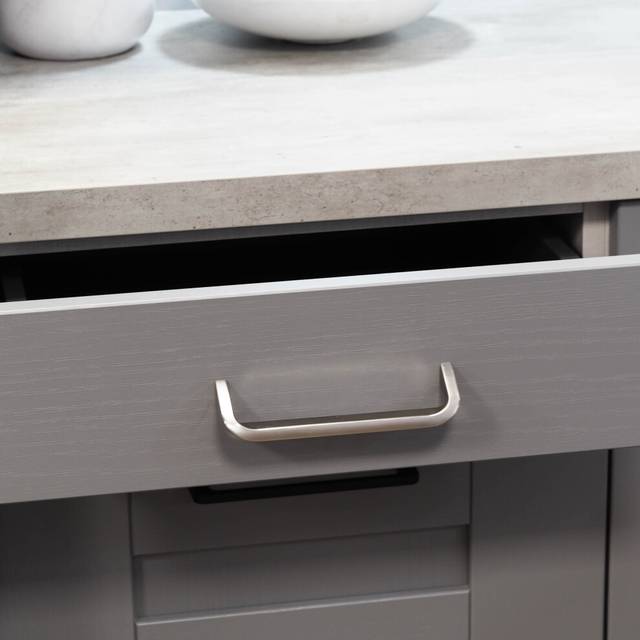 160mm Brushed Nickel Silver D Shape Kitchen Cabinet Handle
