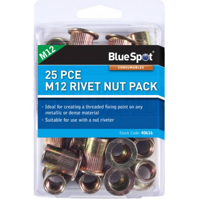 Blue Spot Tools 25 Piece M12 Rivet Nut Pack