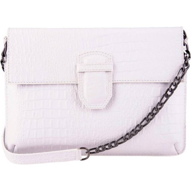 (White) Womens Leathr Clutch Alligator Printed Cowhide Bag