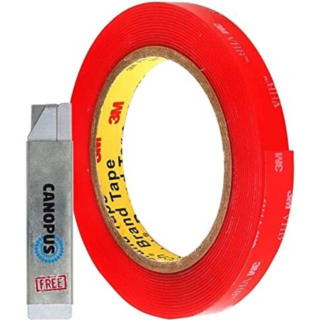Professional 3M Double Sided Tape Clear Waterproof (12.7mm x 3m), 3M VHB 4910 Heavy Duty Waterproof Mounting Tape, Ideal for LED Strips Lights, Office