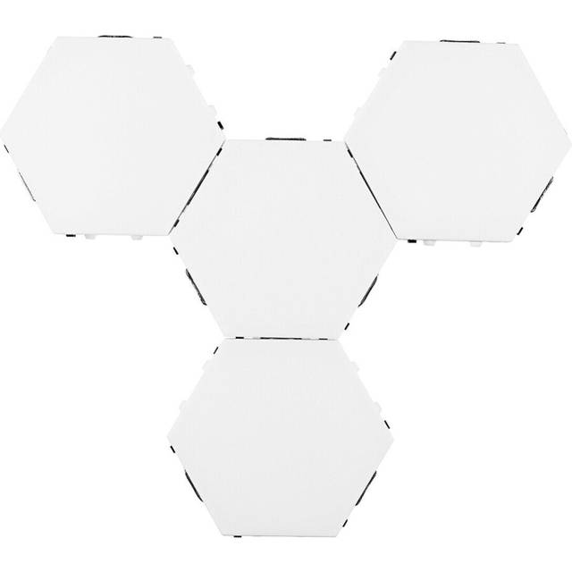 (AU Plug) 4x Modular LED Touch Wall Lamp Hexagonal Honeycomb Magnetic Quantum Night Light