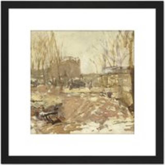 Breitner Clercqstraat Amsterdam Landscape 8X8 Inch Square Wooden Framed Wall Art Print Picture with Mount - Black - One Size