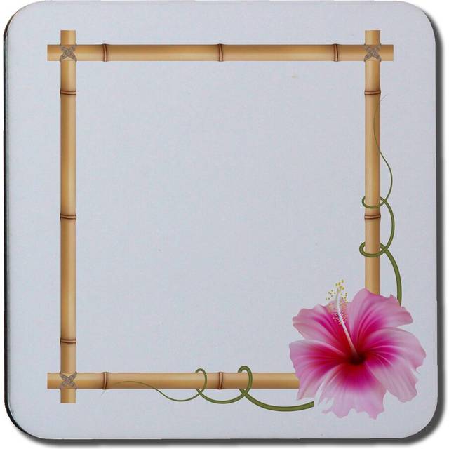 Bamboo Border Coaster - Pink (1cm X 9.3cm W X 9.3cm D)