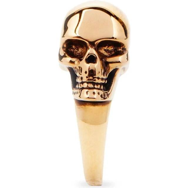 Alexander McQueen, Rings, female, Beige, 52 MM, Golden Side Skull Ring