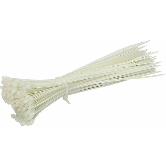 (200mm) 100x White Small 2.5mm Cable Ties, Cableties, Zip ties, Zip Tie Wraps, 80-200mm