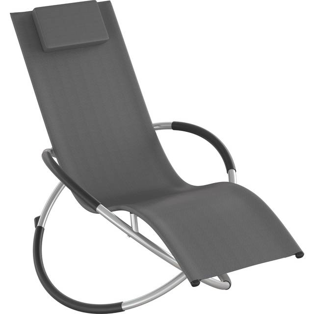 Solstol Paulina, ergonomisk gungstol för utomhusbruk, hopfällbar - grå