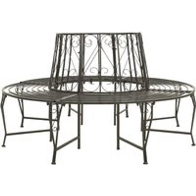 Garden Tree Bench 160 cm Steel - Grey - One Size