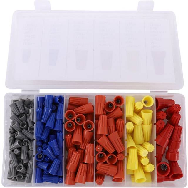 180Pcs Electrical Wire Screw Terminals, Easy Twist On Connector Kit With Spring Insterted Wire Nuts Cap Connections Assorment Set