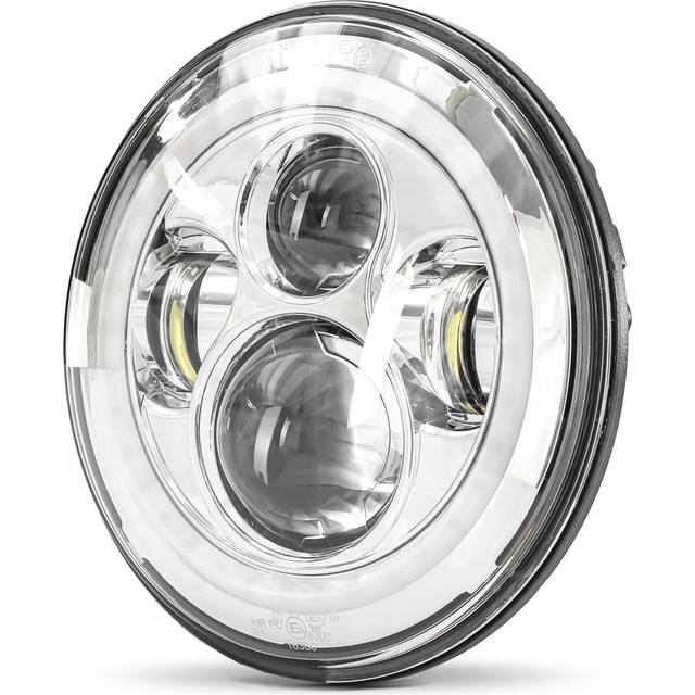 LED Scheinwerfer 7" passend für Harley Davidson CVO Street Glide mit E-Prüfzeichen chrom - schwarz-schwarz