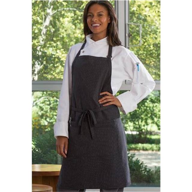 Adjustable Butcher Apron, Black & Red Pinstripe