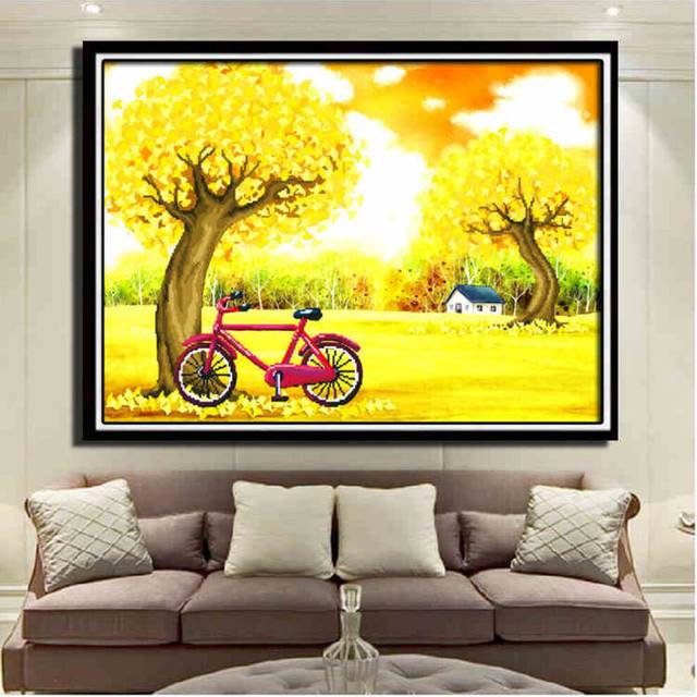 Cross Stitch 5D Diamond Painting Living Room Landscape Diamond Stitch