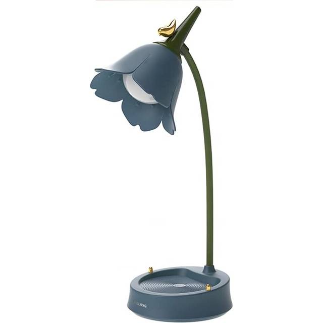 LED Table Lamp Cordless Table Lamp Adjustable Gooseneck Dimmable Touch Rechargeable Battery Children's Night Light, Lamp Suitable for Reading  (BLUE)