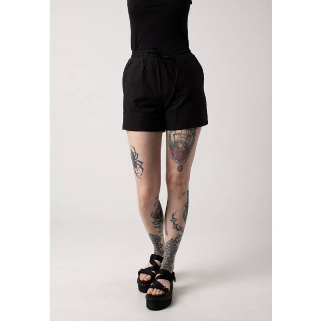 Urban Classics - Ladies Seersucker Black - Shorts - black - XS - 100% Cotton,Cotton
