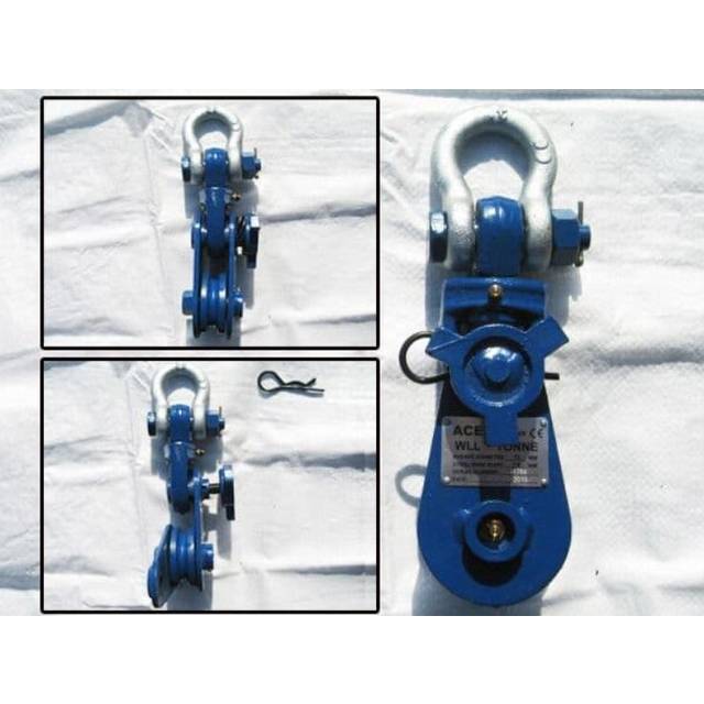 (Shackle, 4.5 Inch - 4 Ton) Heavy Duty Winch Snatch Block (Lightweight Pulley)