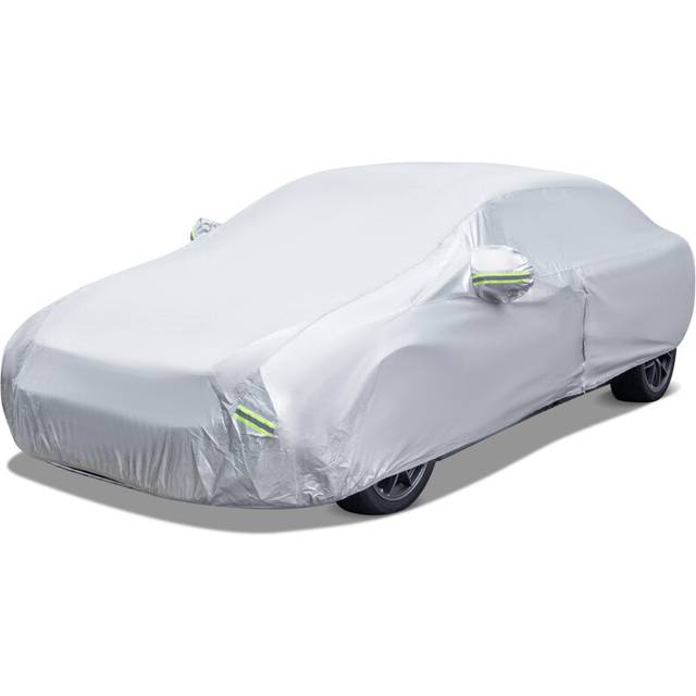 Weatherproof Car Cover Outdoor Universal Car Full Cover W/ Zipper Door for Sedan Saloon