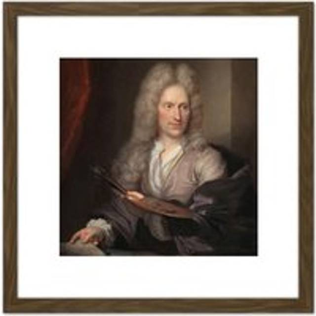 Boonen Portrait Jan Van Huysum 8X8 Inch Square Wooden Framed Wall Art Print Picture with Mount - Brown - One Size