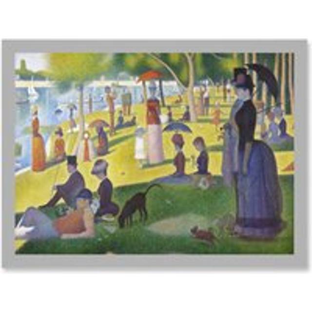 Seurat Sunday Afternoon La Grande Jatte Painting Artwork Framed Wall Art Print A4 - Grey - One Size