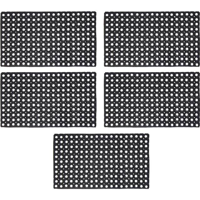 50 W x 100 L cm Non-Slip Outdoor Door Mat - Black (50cm W x 100cm L)