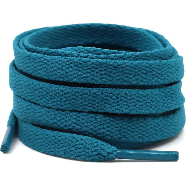 DELELE 2 Pair 47 inch Flat Shoe laces 5/16 Wide Shoelaces for Athletic Running Sneakers Shoes Boot Strings Lake Blue