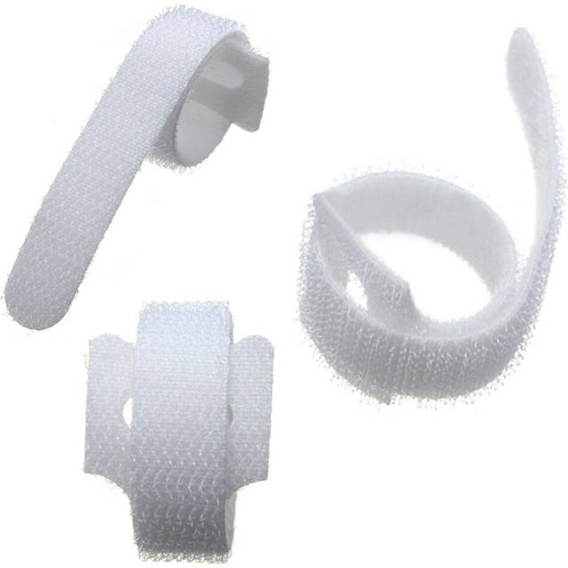 (750) VELCROÂ® Brand Cable Ties One Wrap Double Sided Straps White