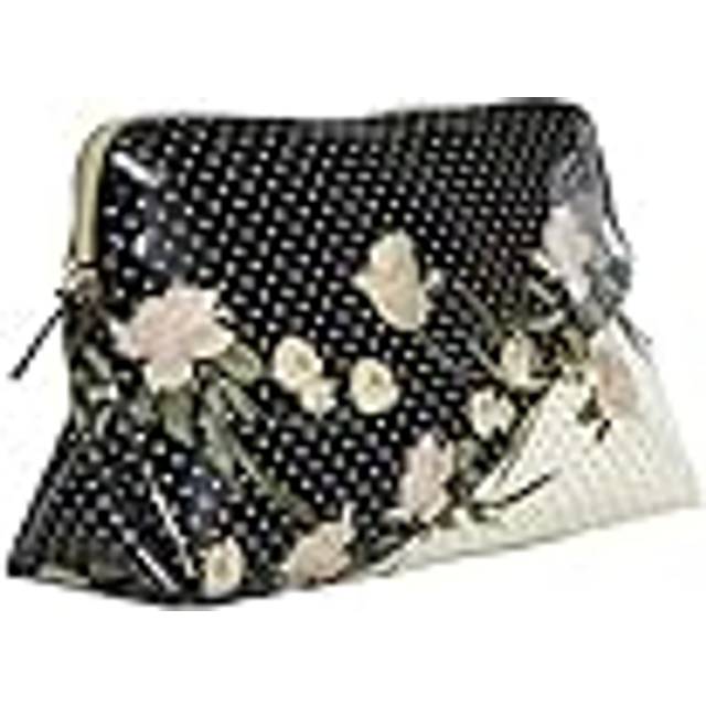 Ted baker ❤️ black eldeflower print glossy make up bag 'cordell' - vinyl ❤️