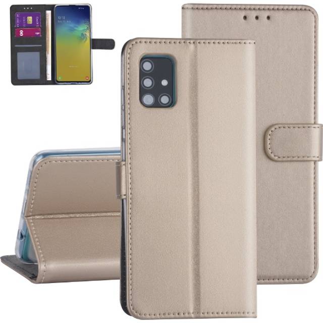 Samsung Galaxy A51 Plånboksfodral Guldfärgat