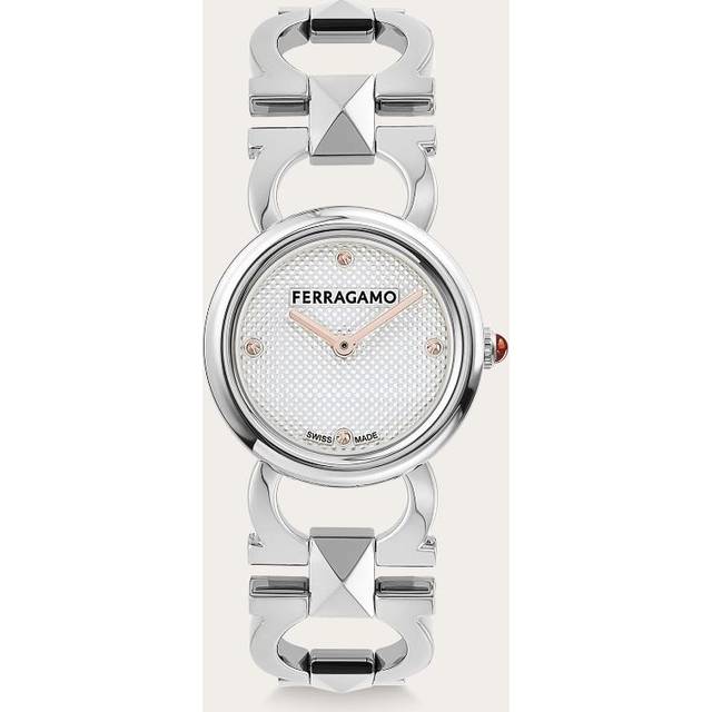 Ferragamo Women Double Gancini Stud watch White
