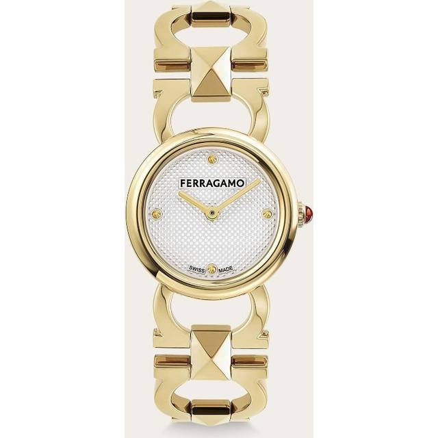 Ferragamo Women Double Gancini Stud watch White