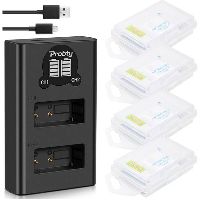 1850 mah för nikon och el23 en-el23 batteri + dubbel laddare för kompatibel med nikon coolpix p600 p610 b700 p900 s810c - 4 batterier med laddare